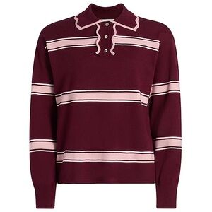 🆕 Anthropologie Maeve Striped Knit Polo Sweater